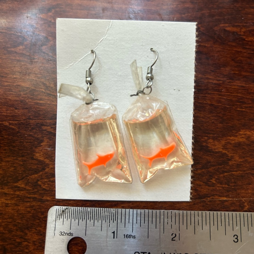 Fun carnival goldfish earrings